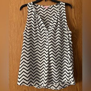 Candies Chevron Black and White Sleeveless Top